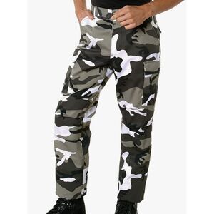 Rothco Combat Pants Man Small Black White Camo Tactical Utility Adjustable Waist